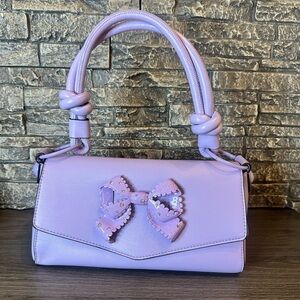 Betsey Johnson Purple Bow Shoulder Bag